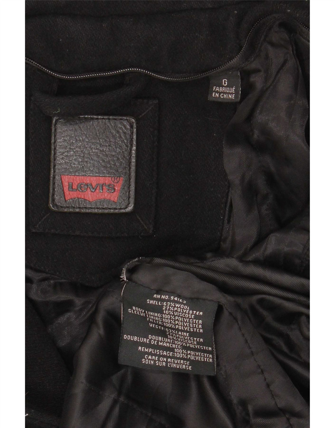 Levi's Chaqueta utilitaria para hombre UK 40 Large Lana negra