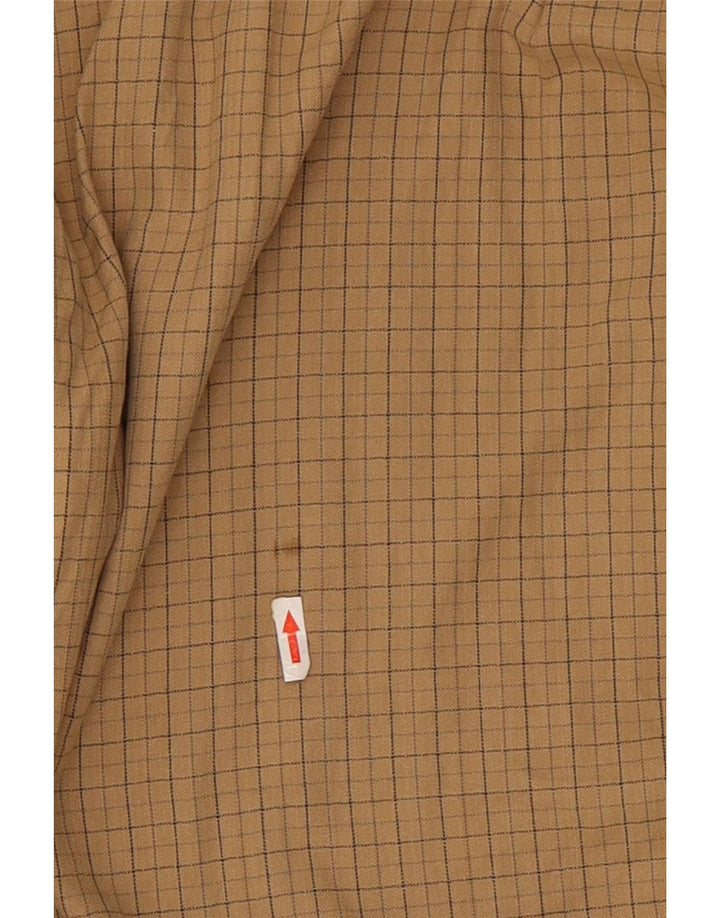 Nautica Camisa de franela para hombre 2XL Algodón a cuadros beige