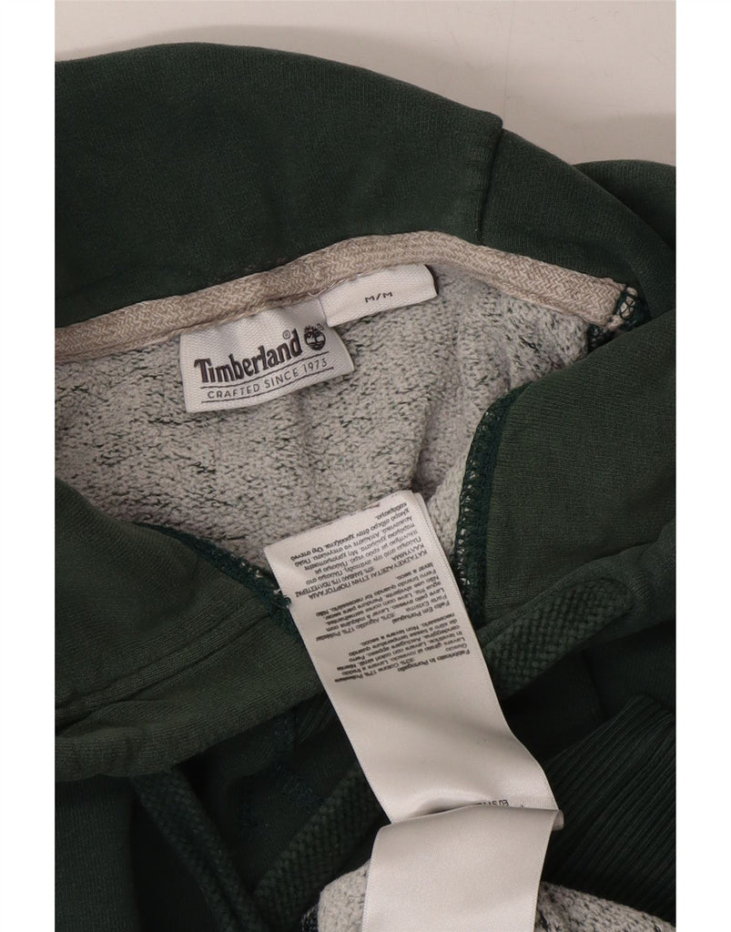 TIMBERLAND Mens Graphic Hoodie Jumper Medium Green Cotton Vintage Timberland and Second-Hand Timberland from Messina Hembry 