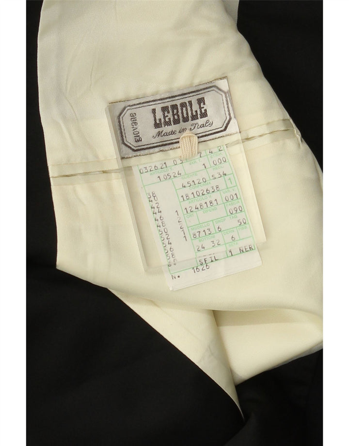 Lebole Chaqueta tipo blazer con 1 botón para hombre IT 50 Large Lana negra