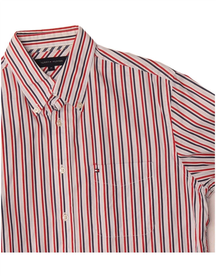 Camisa Tommy Hilfiger Hombre Mediana De Algodón A Rayas Blancas