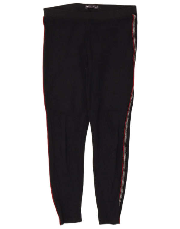 Marks & Spencer Leggings para mujer UK 40 Mediano Viscosa a rayas negras