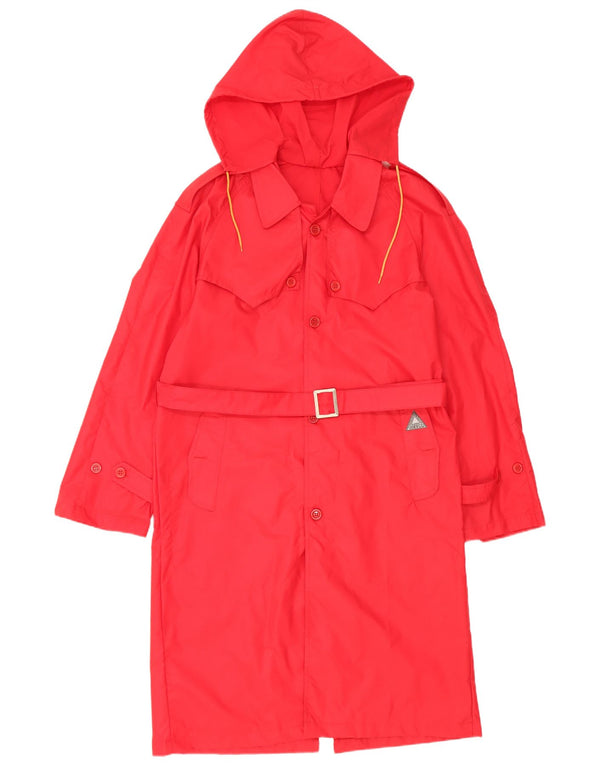 Fiorucci Gabardina con capucha para mujer UK 44 Medium Red Nylon