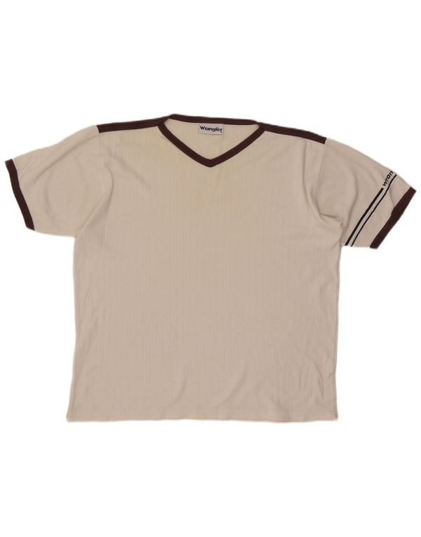 Wrangler Hombre Camiseta Top XL Blanco Colorblock