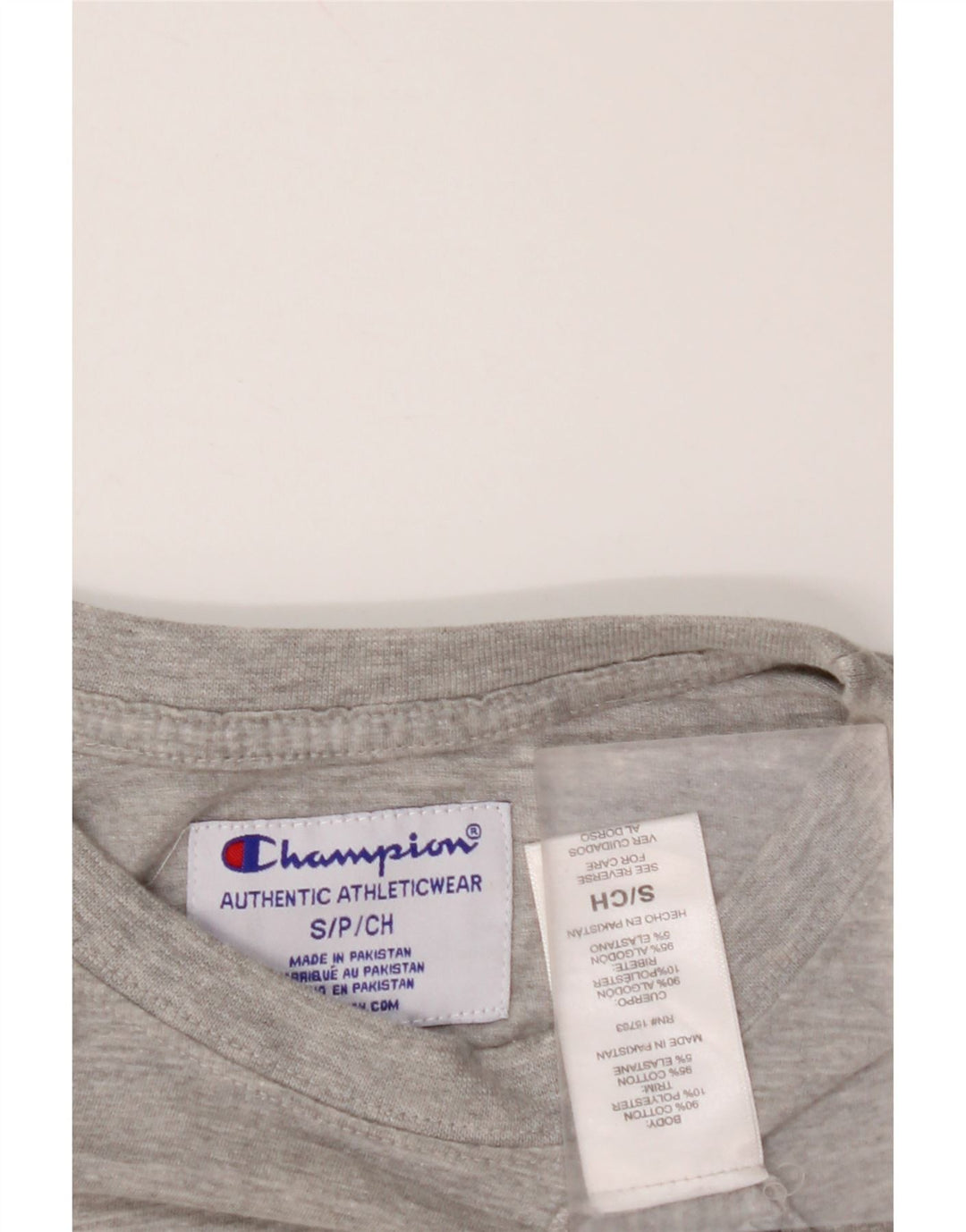 CHAMPION Camiseta corta gráfica para mujer Top UK 10 Small Grey Cotton
