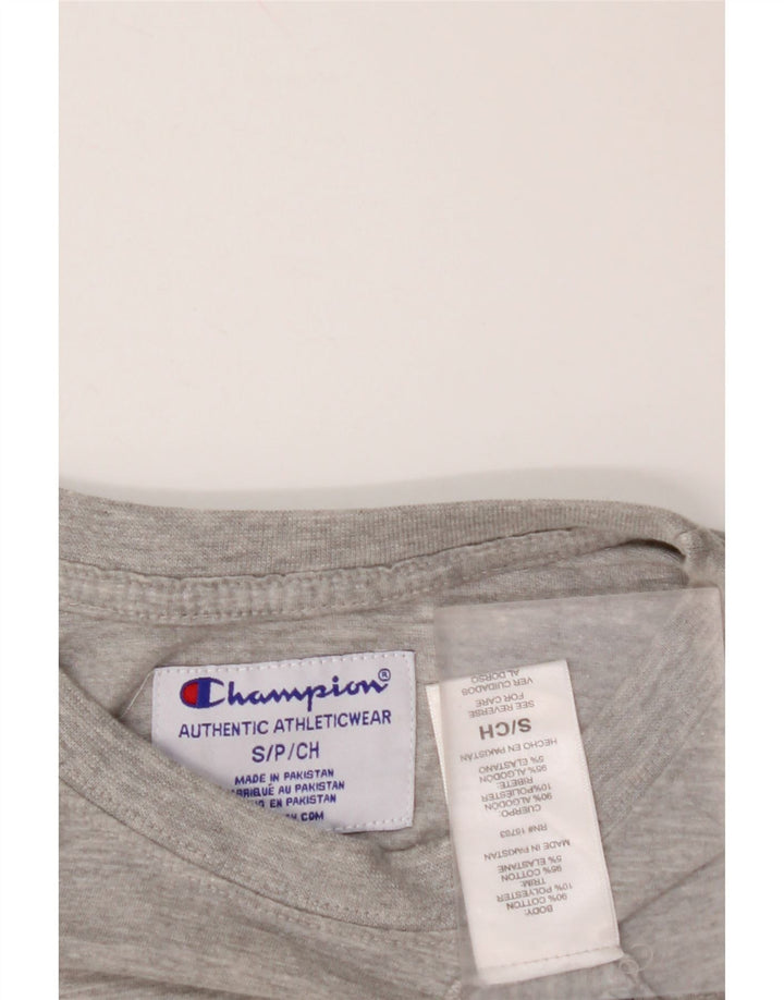 CHAMPION Camiseta corta gráfica para mujer Top UK 10 Small Grey Cotton