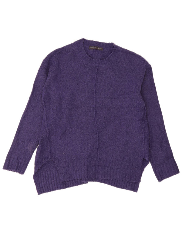 Marks & Spencer Suéter de Cuello Redondo para Mujer UK 10 Small Púrpura