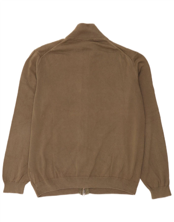 Massimo Dutti Jersey Cárdigan Hombre Large Caqui Algodón