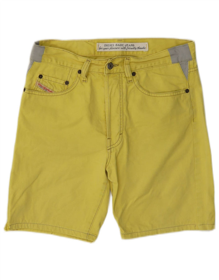 Pantalones Cortos Casuales Diesel Mujer W29 Algodón Amarillo Medio