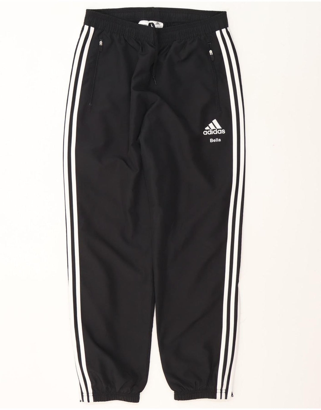 Adidas Hombre Pantalones De Chándal Joggers Medium Negro Rayas Poliéster