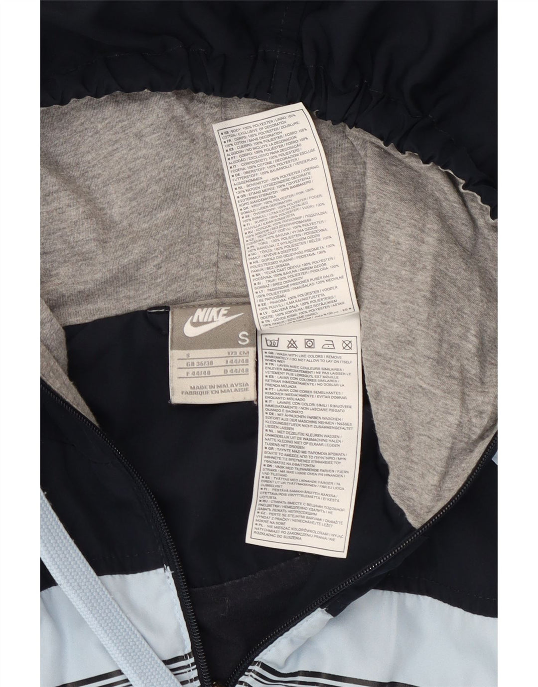 Nike - Chaqueta de chándal con capucha para hombre, talla 36/38, color azul pequeño