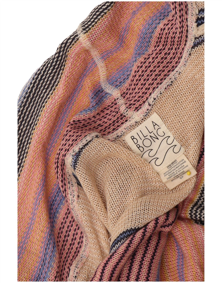 Billabong Suéter Cárdigan Abierto para Mujer UK 10 Small Multicolor Rayas