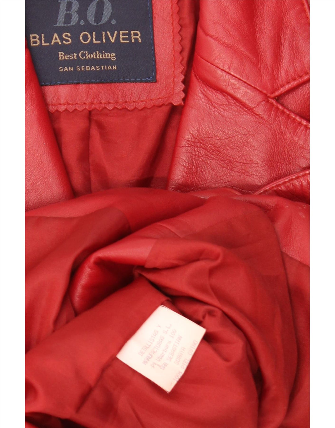 Vintage mujer 3 botones cuero Blazer chaqueta IT 46 cuero rojo grande