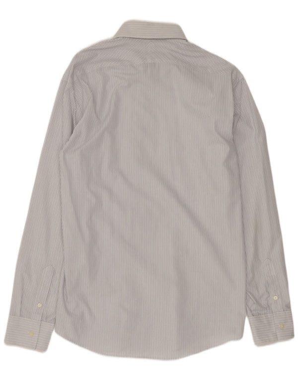 Camisa Calvin Klein Slim Fit para hombre Talla 41 16 Algodón a rayas blancas grandes
