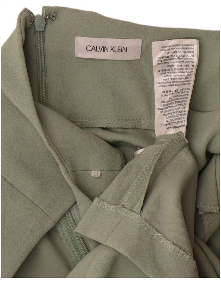 Calvin Klein Vestido ajustado sin mangas para mujer UK 12 Poliéster verde medio