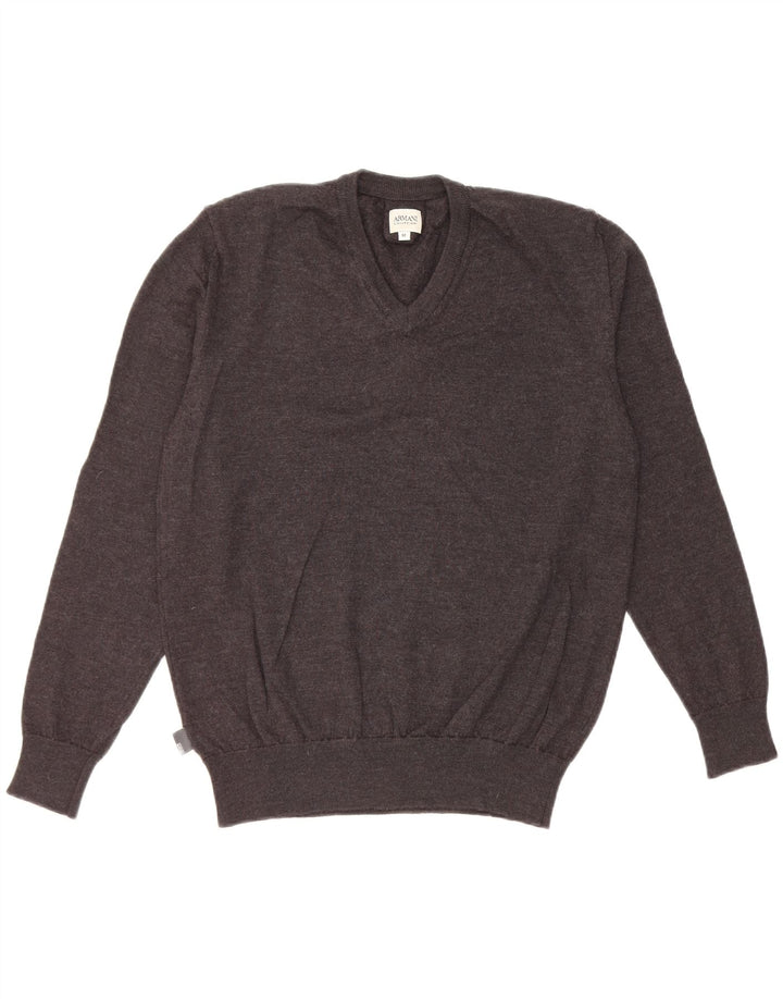 Armani Jersey con cuello en V para mujer IT 52 2XL Gris