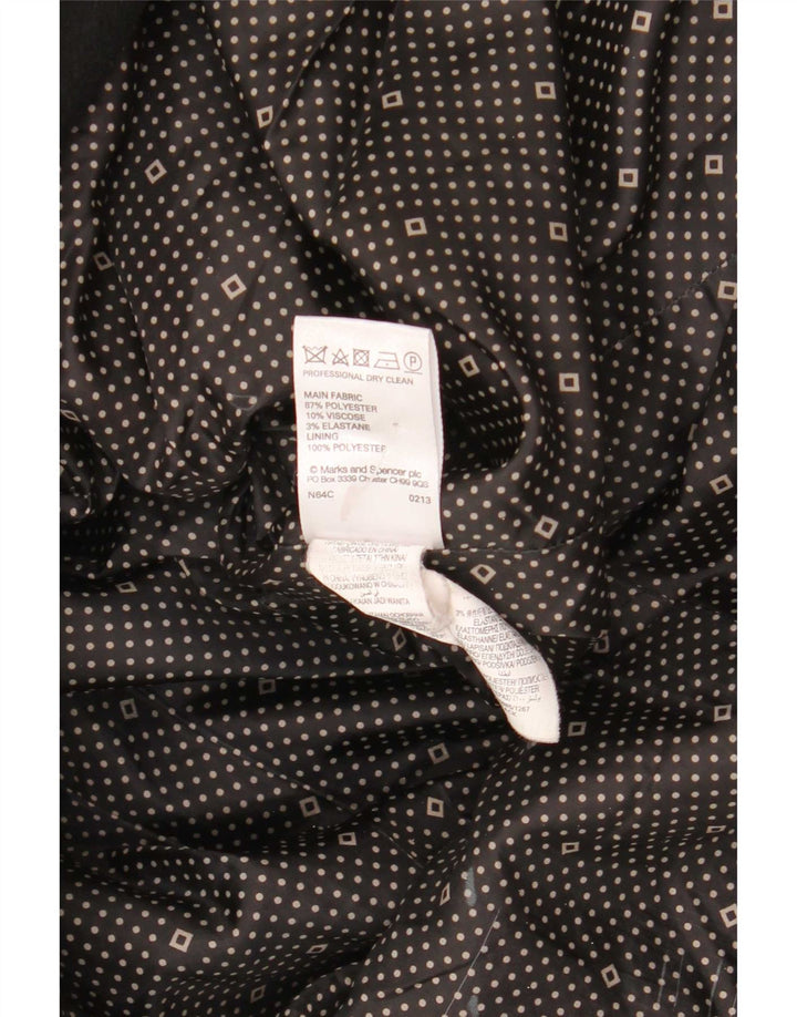 Marks & Spencer Abrigo cruzado para mujer UK 42 Poliéster negro mediano