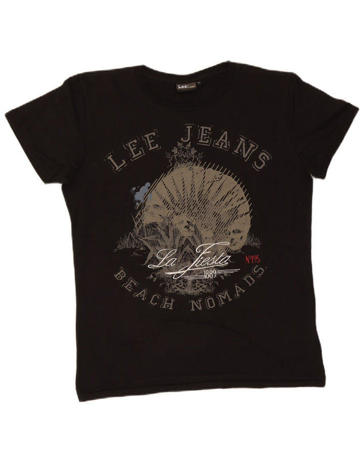 Lee - Camiseta gráfica para hombre, talla grande, algodón negro