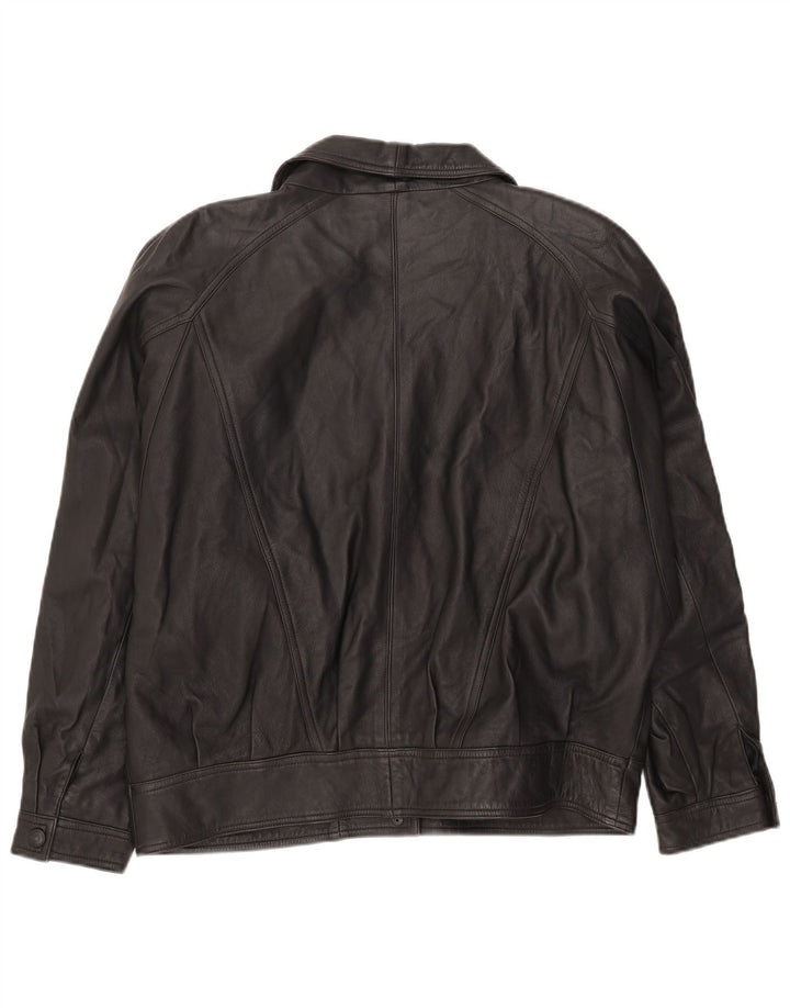 Vintage mujer chaqueta de cuero Reino Unido 16 grande negro