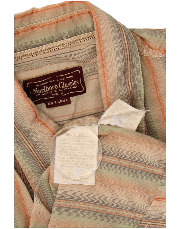 MARLBORO CLASSICS Camisa Manga Corta Hombre 2XL Algodón Rayas Multicolor