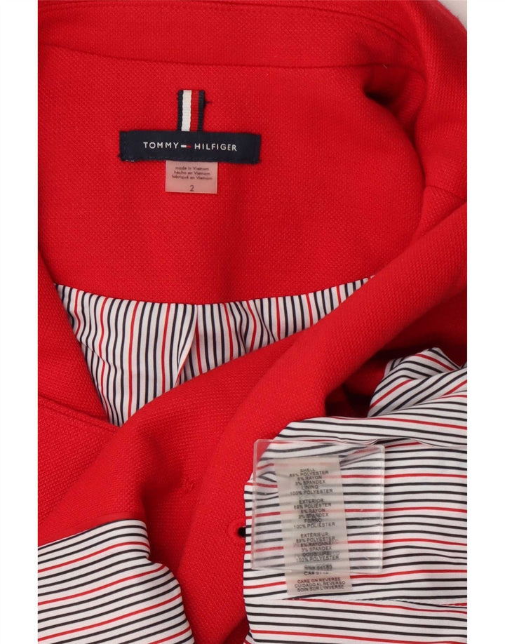 Tommy Hilfiger Chaqueta Blazer de Doble Botonadura para Mujer US 2 XS Poliéster Rojo