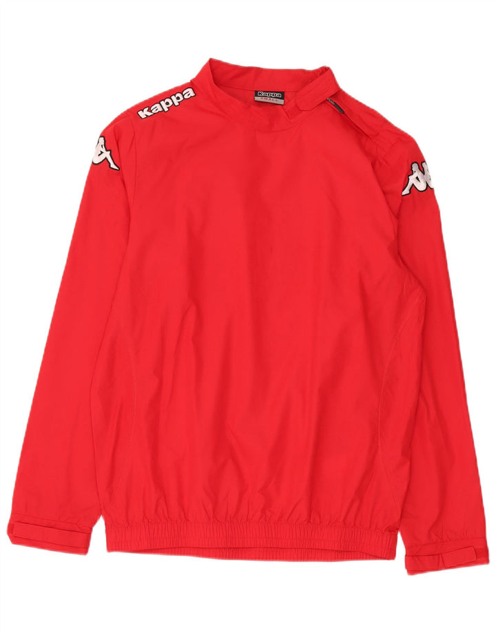 KAPPA Mens Zip Neck Jersey Chándal Top Pequeño Poliéster Rojo