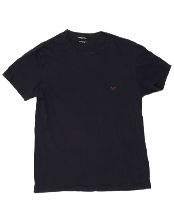 Emporio Armani Hombre Camiseta Top Grande Azul Marino Algodón