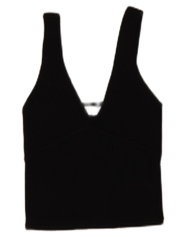 Zara Blusa Corta Sin Mangas para Mujer Top UK 10 Small Negro