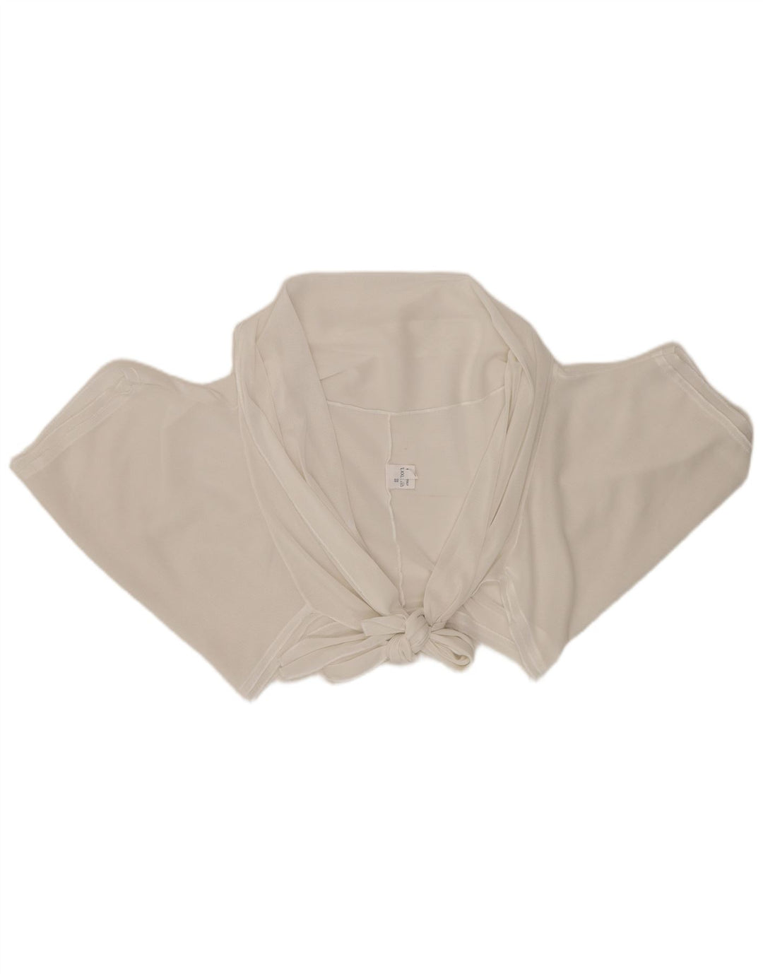 Vintage mujer frente corbata crop top Reino Unido 20 2XL viscosa blanca