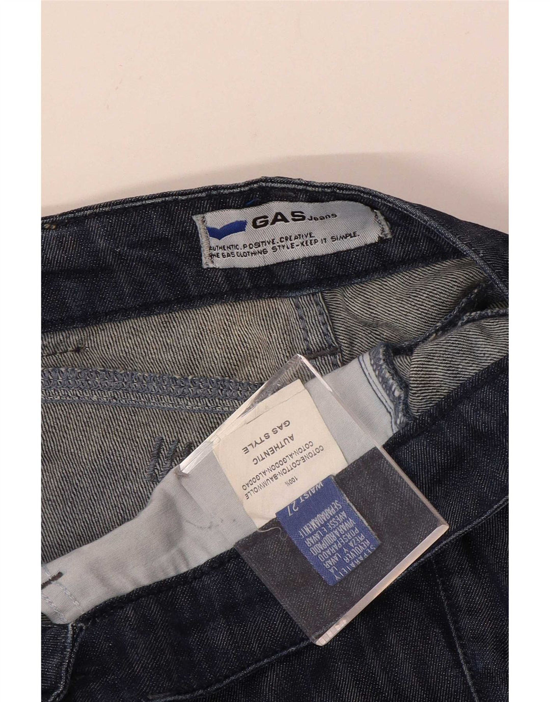 Vaqueros Slim Mujer Gas W27 L33 Azul Marino Algodón