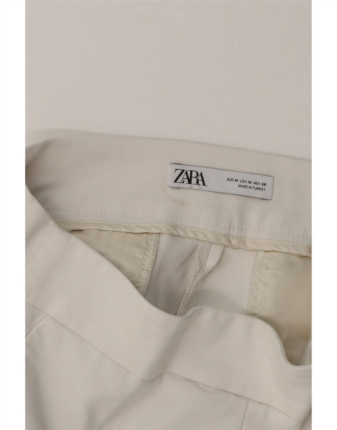 Zara Mujer Pantalones Cortos Chinos Medianos W28 Blanco