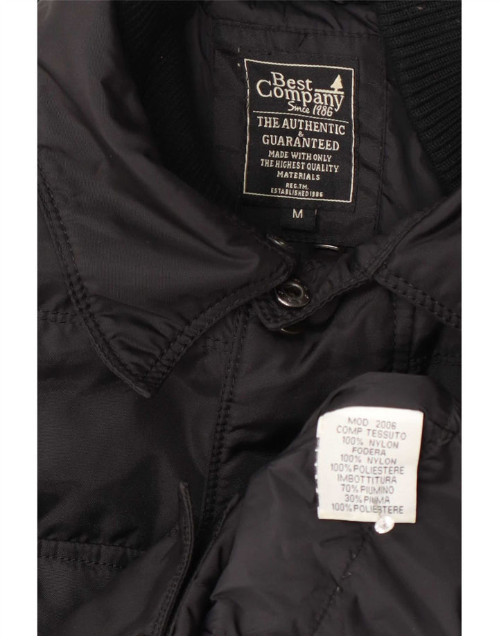Best Company Chaqueta acolchada para hombre UK 38 Medium Black Nylon