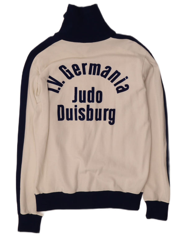 Puma Mujer Gráfico Chándal Top Chaqueta UK 40 Grande Blanco Colorblock