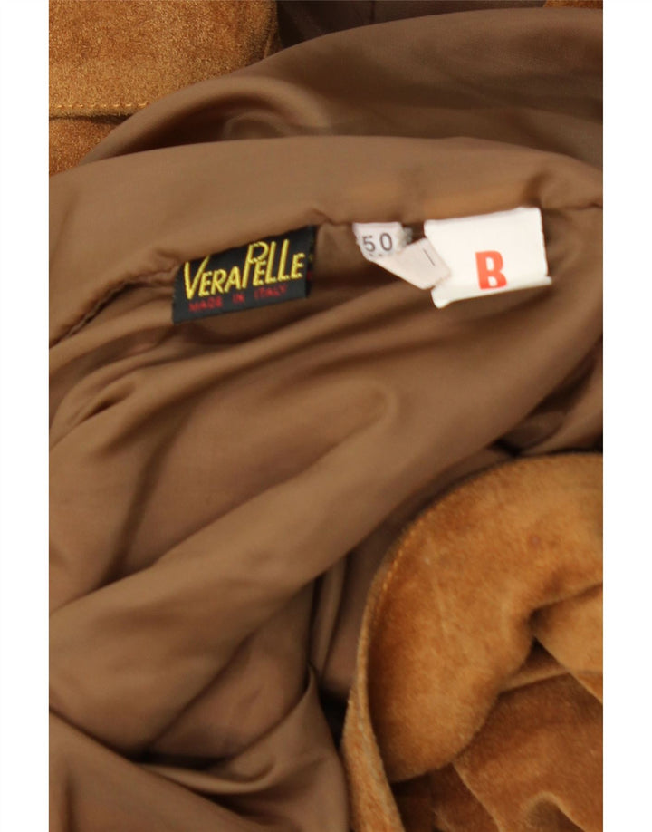 Chaqueta de ante vintage para hombre IT 50 cuero beige grande