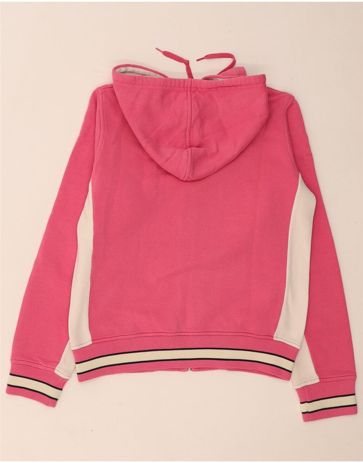 KAPPA Suéter con capucha y cremallera para mujer UK 40 Large Pink Colourblock Cotton
