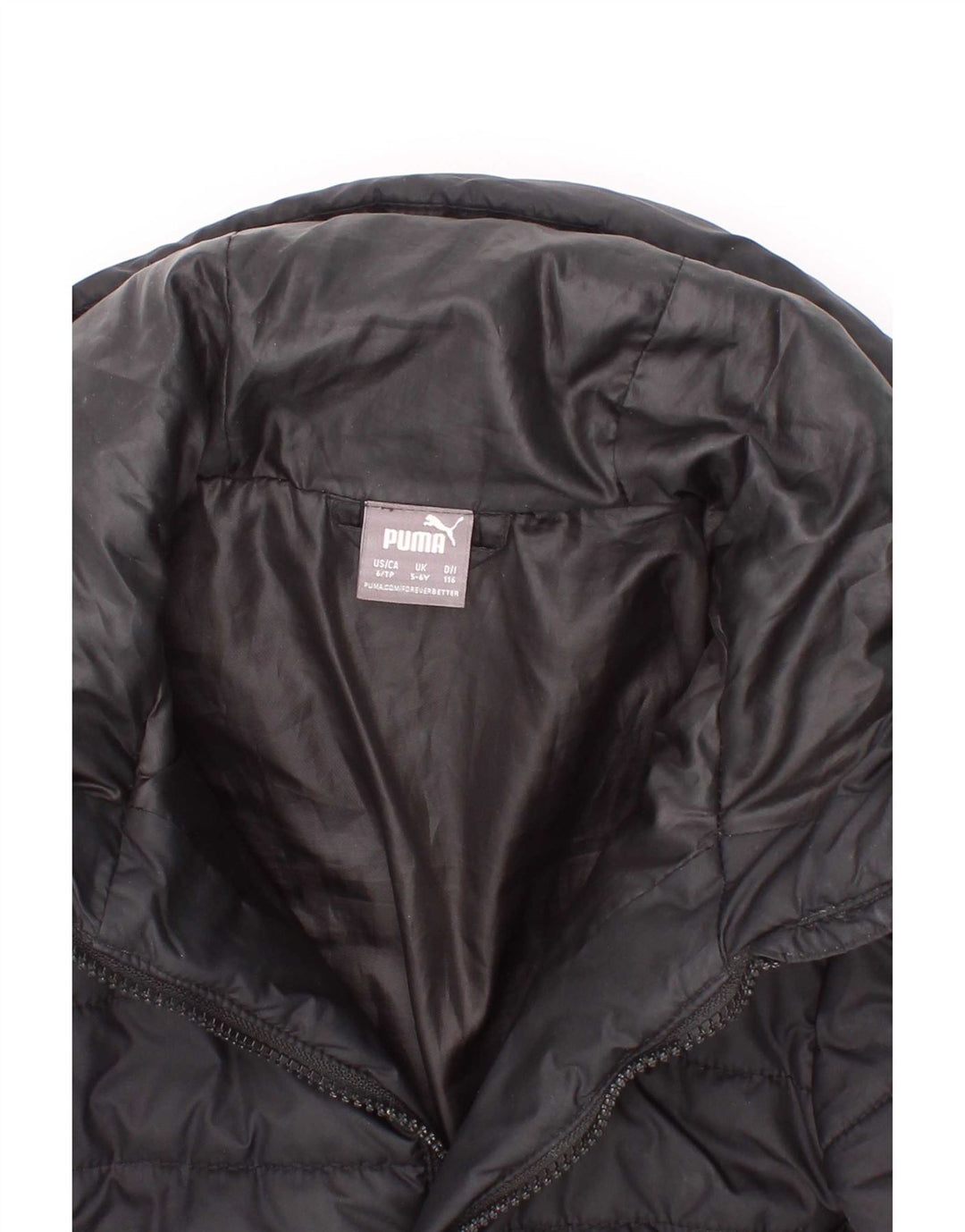Puma Chaqueta acolchada con capucha para niño 5-6 años Negro Poliéster