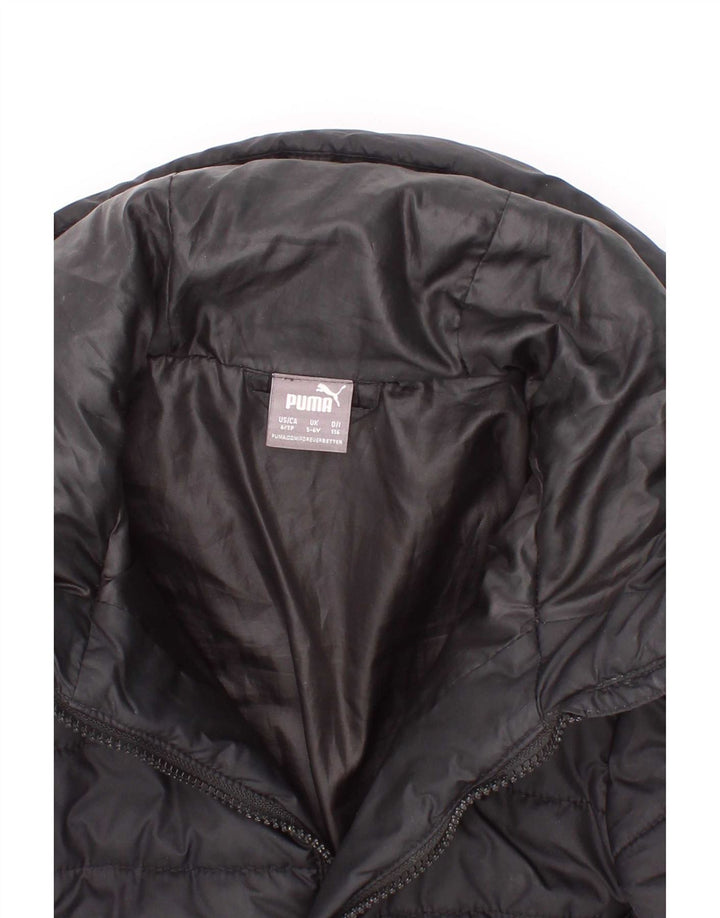 Puma Chaqueta acolchada con capucha para niño 5-6 años Negro Poliéster
