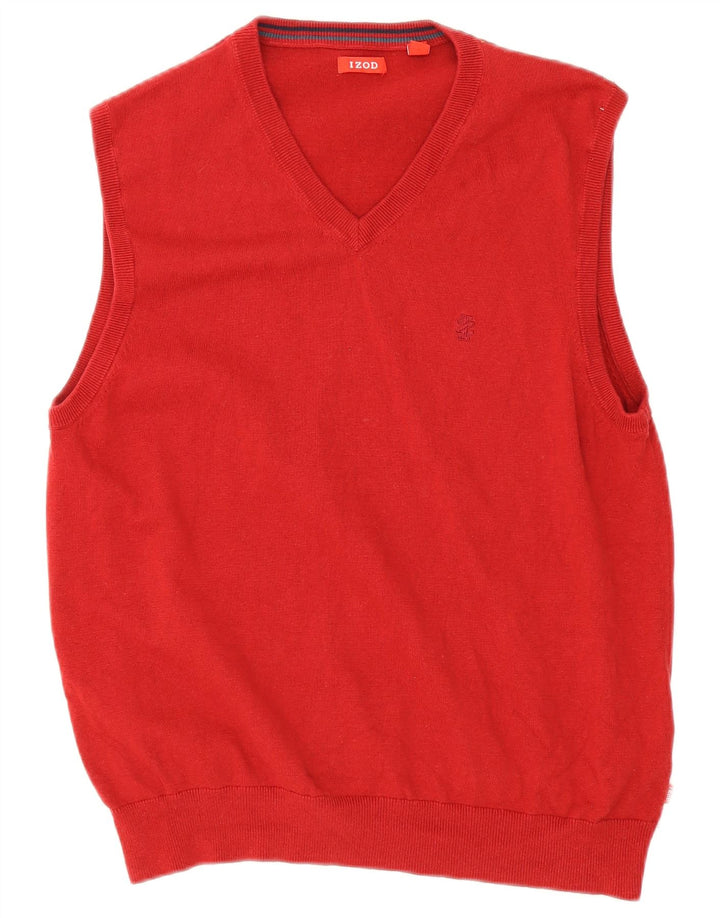 Izod - Camiseta sin mangas para hombre, talla grande, algodón rojo