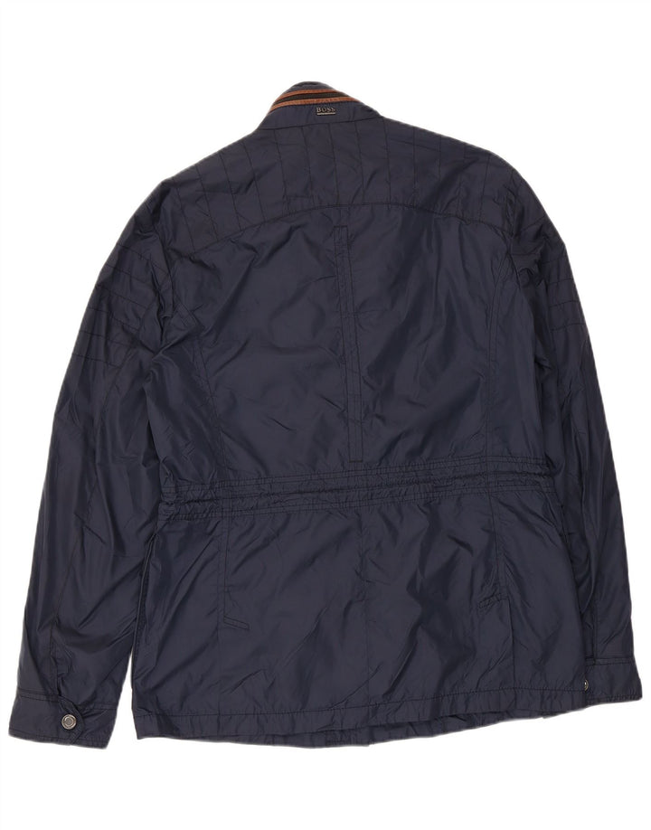HUGO BOSS Chaqueta utilitaria para hombre EU 46 Small Poliamida azul marino