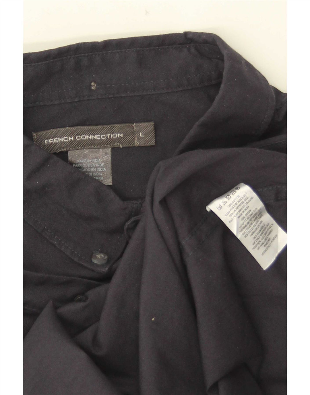 Camisa para hombre French Connection Grande de algodón negro