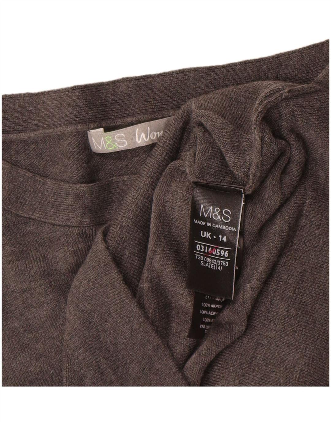 Marks & Spencer Vestido tipo jersey para mujer Reino Unido 44 Acrílico gris medio