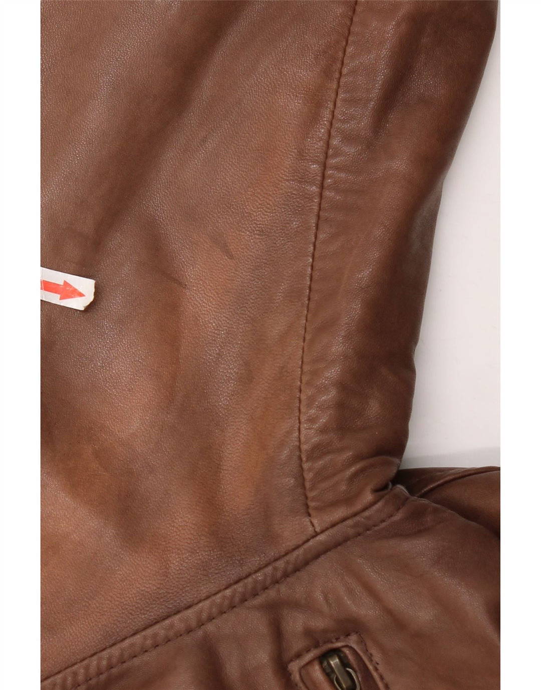Vintage mujer chaqueta de cuero de gran tamaño Reino Unido 18 XL cuero marrón