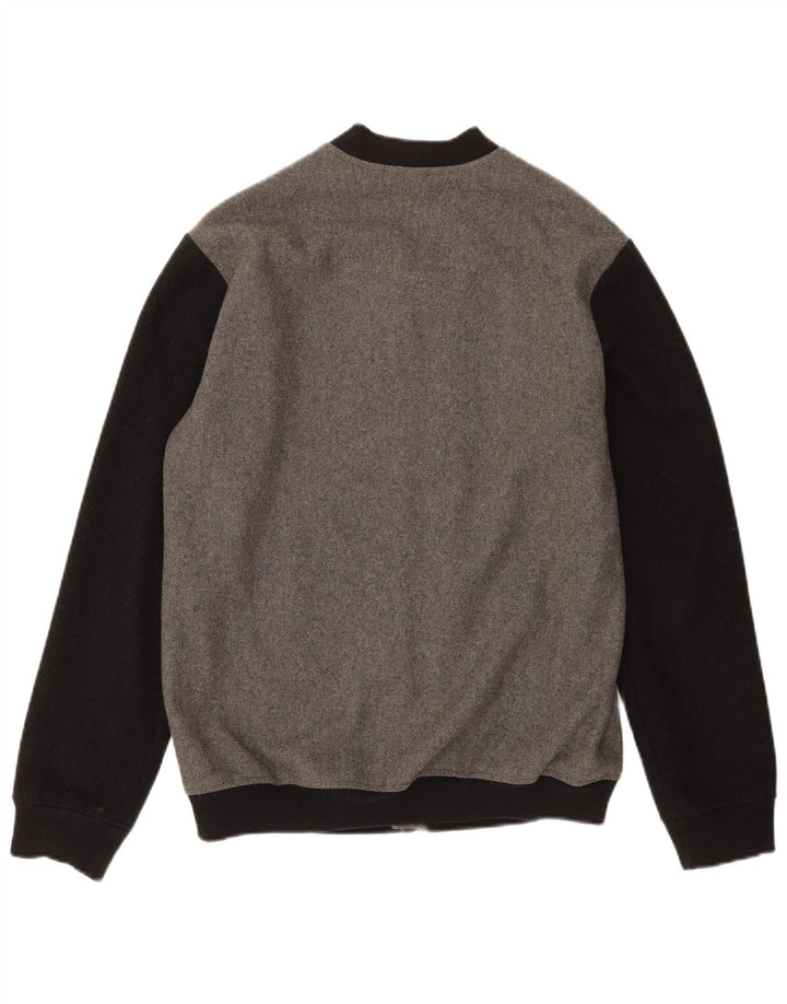 Gianni Lupo Chaqueta bomber para hombre UK 40 Large Lana gris color block