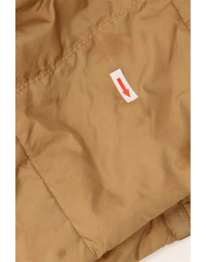 Tommy Hilfiger Abrigo acolchado con capucha para mujer UK 10 Small Marrón Poliéster