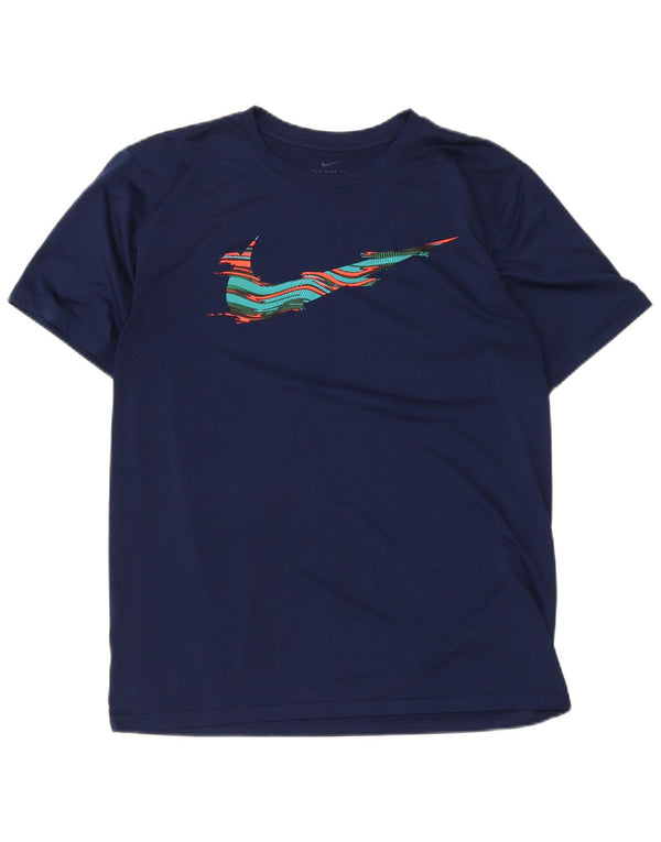 Nike Dri Fit Graphic Camiseta para hombre, talla grande, azul marino