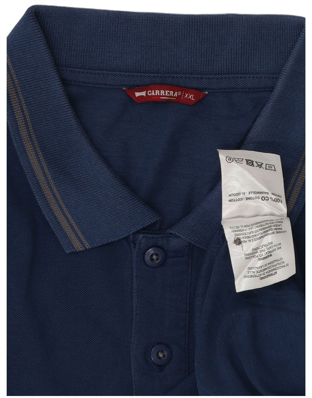 Polo Carrera Hombre 2XL Algodón Azul