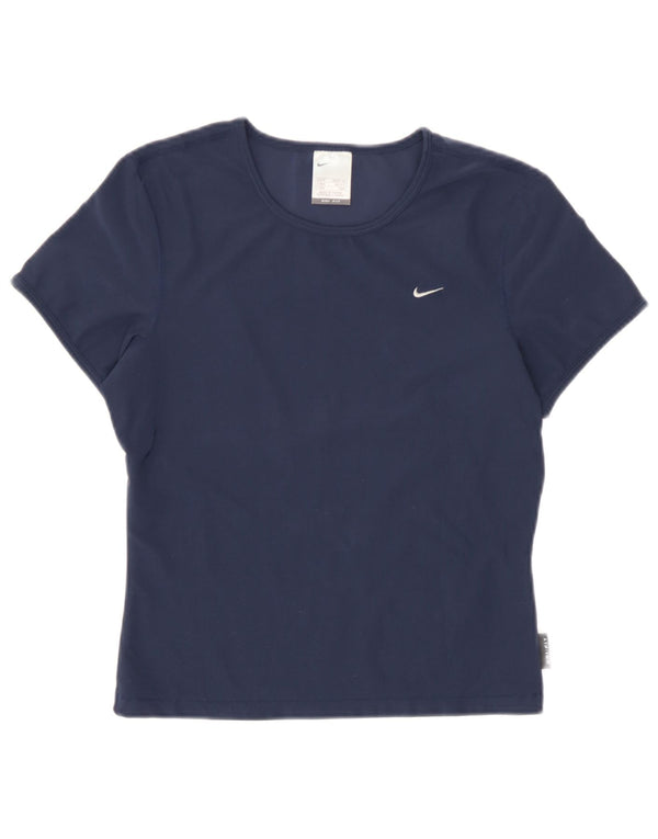 Nike Camiseta Dri Fit para Mujer UK 10/12 Medium Azul Marino Poliéster