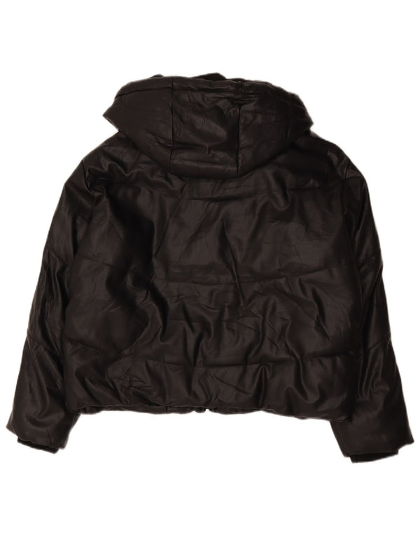 Zara Mujer Chaqueta Acolchada Extragrande Con Capucha UK 44 Medium Black