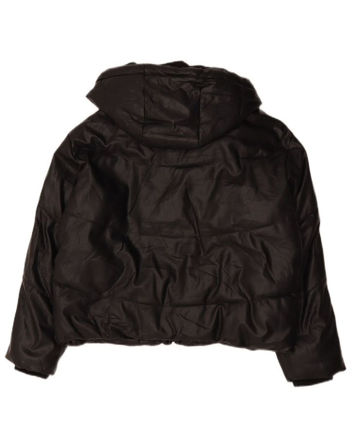 Zara Mujer Chaqueta Acolchada Extragrande Con Capucha UK 44 Medium Black