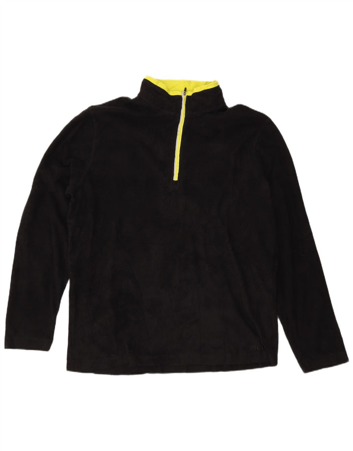 FILA Jersey polar con cuello y cremallera para hombre XL Poliéster negro